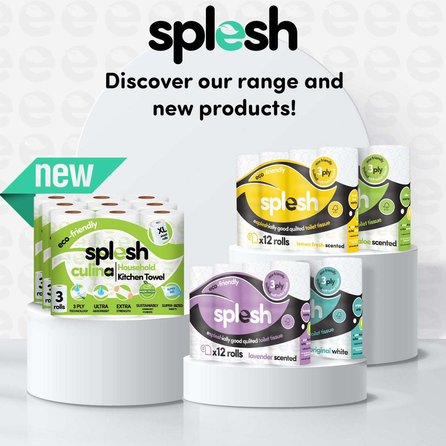 Splesh Quilted Toilet Roll Luxury Vanilla & Marshmallow 3-Ply Soft Toilet Paper, 12 Rolls