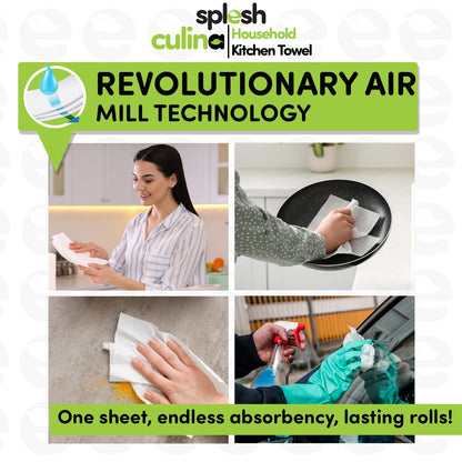 Splesh Toilet Roll Quilted White 60 Rolls with Culina Kitchen Towel 15 Rolls