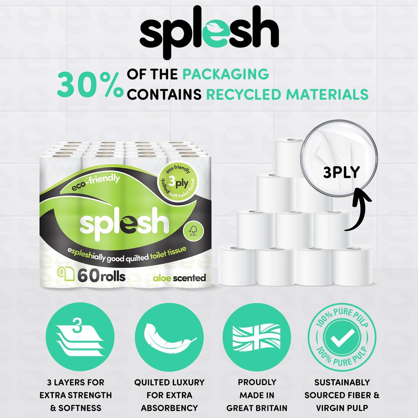 Pick & Mix Splesh Super Saver 72 Toilet Rolls Variety Pack