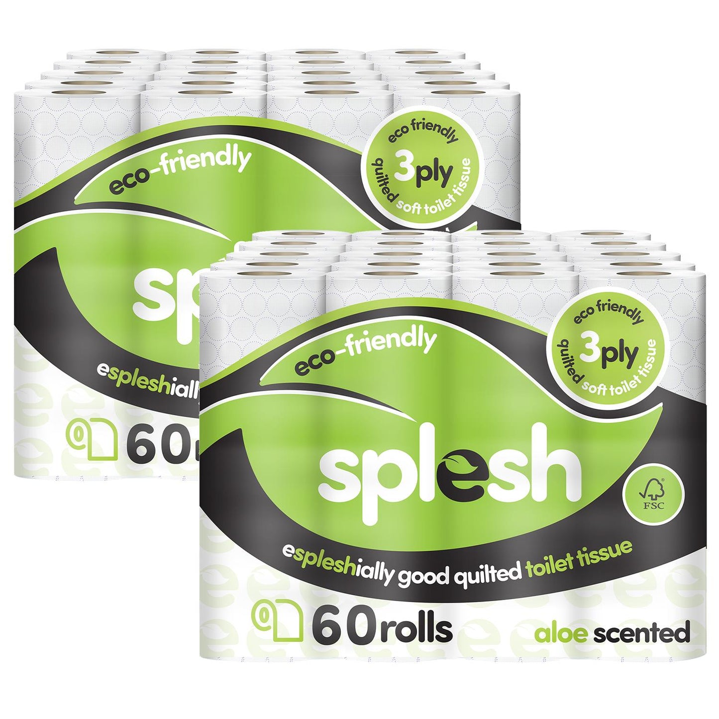 Splesh Soft & Quilted White, Lavender, Aloe Vera, Watermelon or Luna Bloom Toilet Tissue 120 Rolls